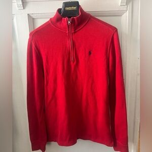 Polo by Ralph Lauren Men's Bright Red Zip-Up Sweater